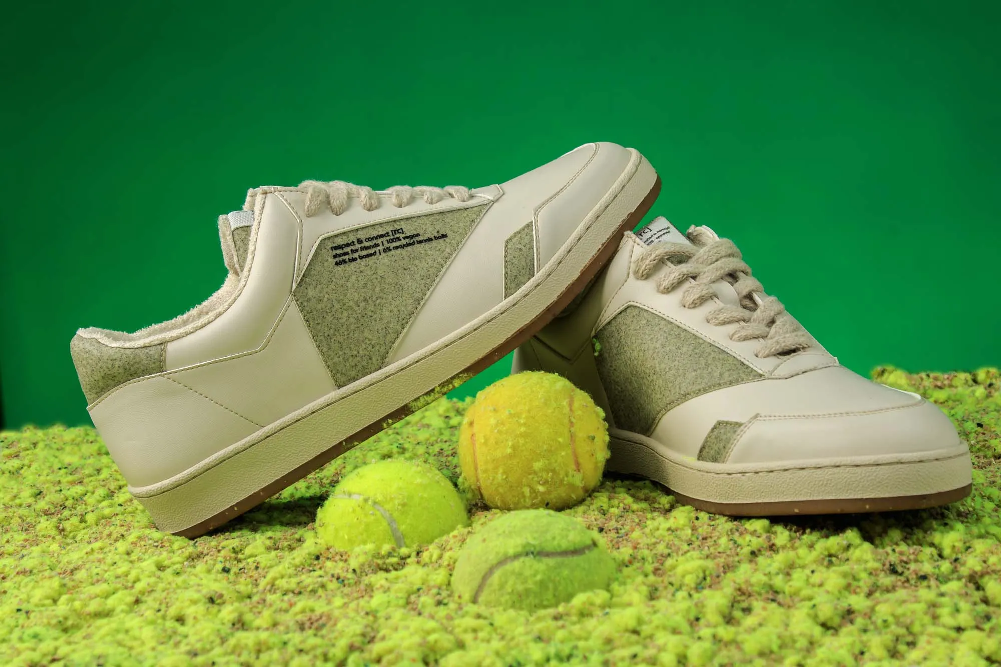 RC Retro Corn Leather Vegan Sneakers | Beige & Green