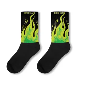 Retro 6 Electric Green Socks