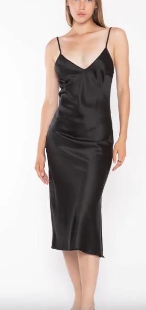 Ripley Rader Satin  Slip Dress Black