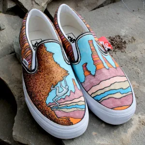 Rock Climbing custom Vans Slip On Sneakers