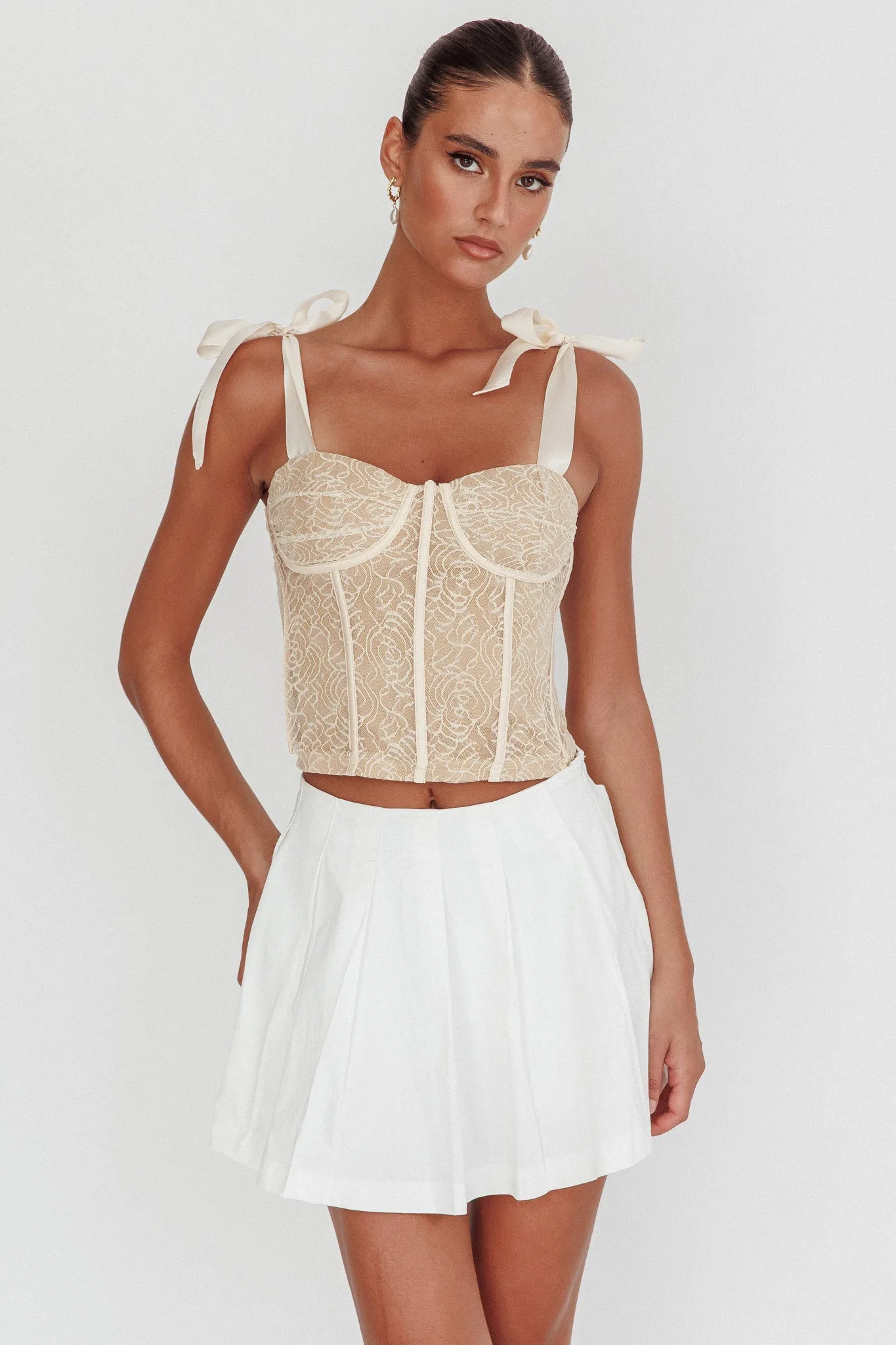 Rori Pleated Skirt Off White