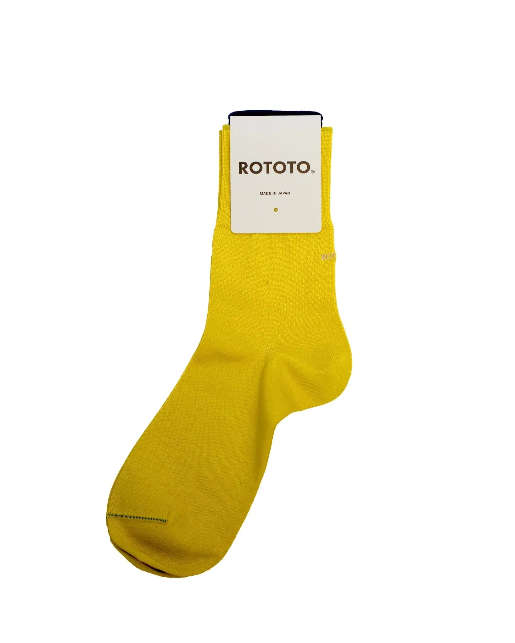 ROTOTO Organic Cotton & Recycle Polyester Mini Crew Socks Lemon