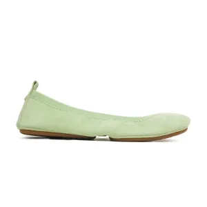 Samara Foldable Ballet Flat in Matcha Suede