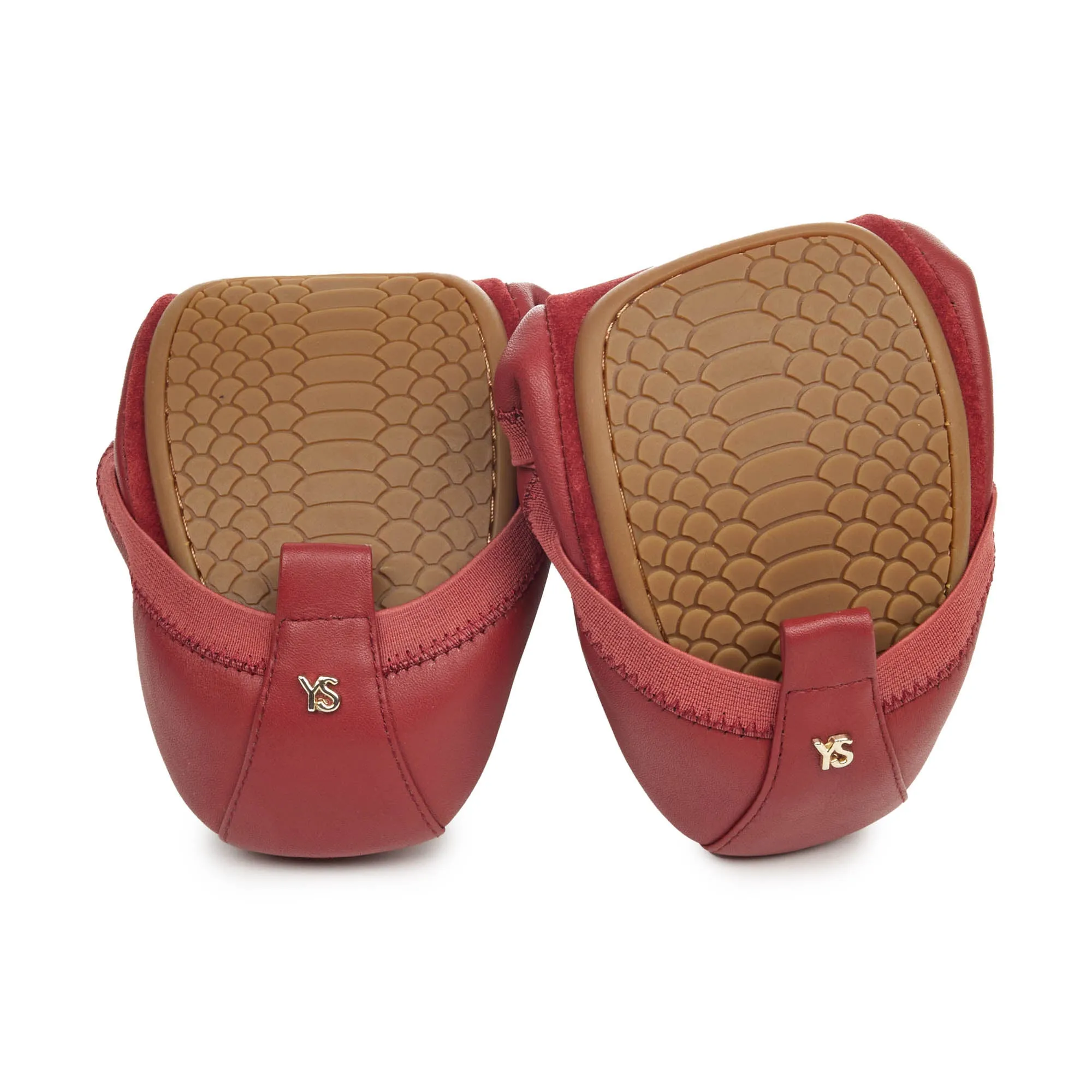 Samara Foldable Ballet Flat in Rust Leather