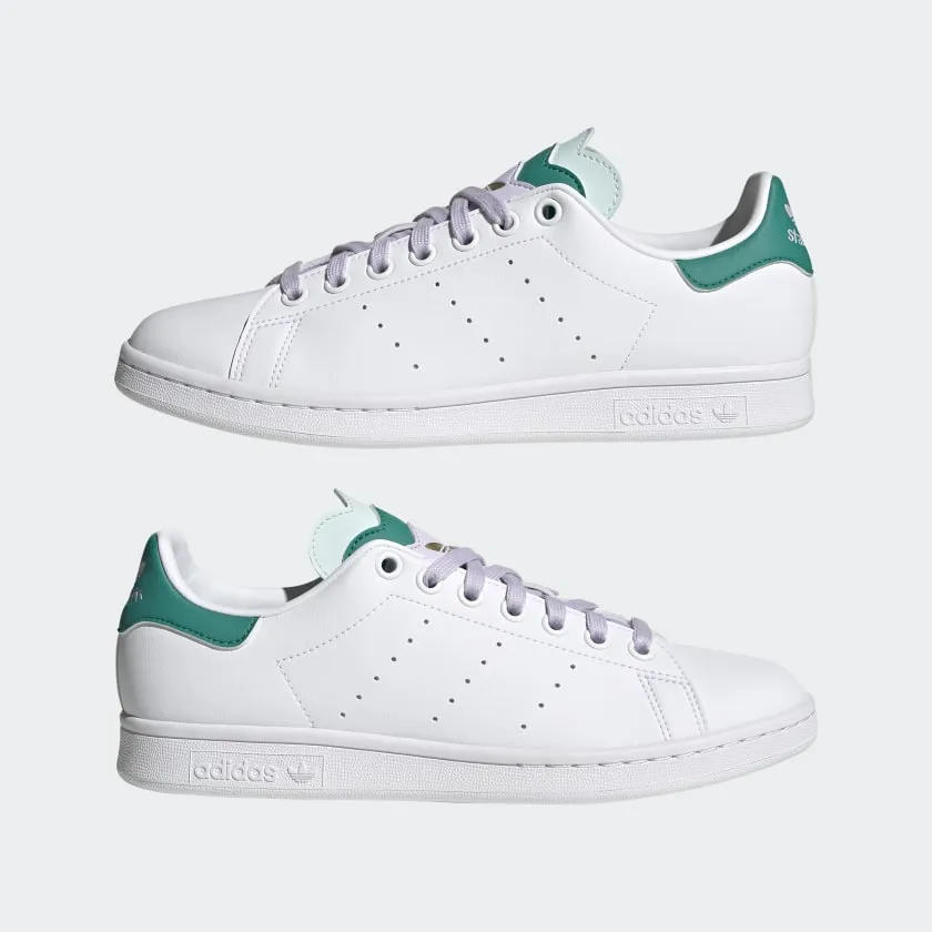 Scarpe Donna ADIDAS Sneakers linea Stan Smith colore Bianco Viola e Verde