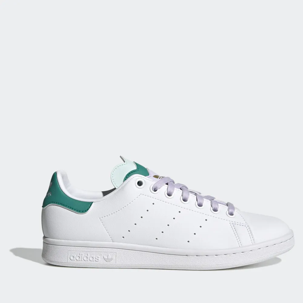 Scarpe Donna ADIDAS Sneakers linea Stan Smith colore Bianco Viola e Verde