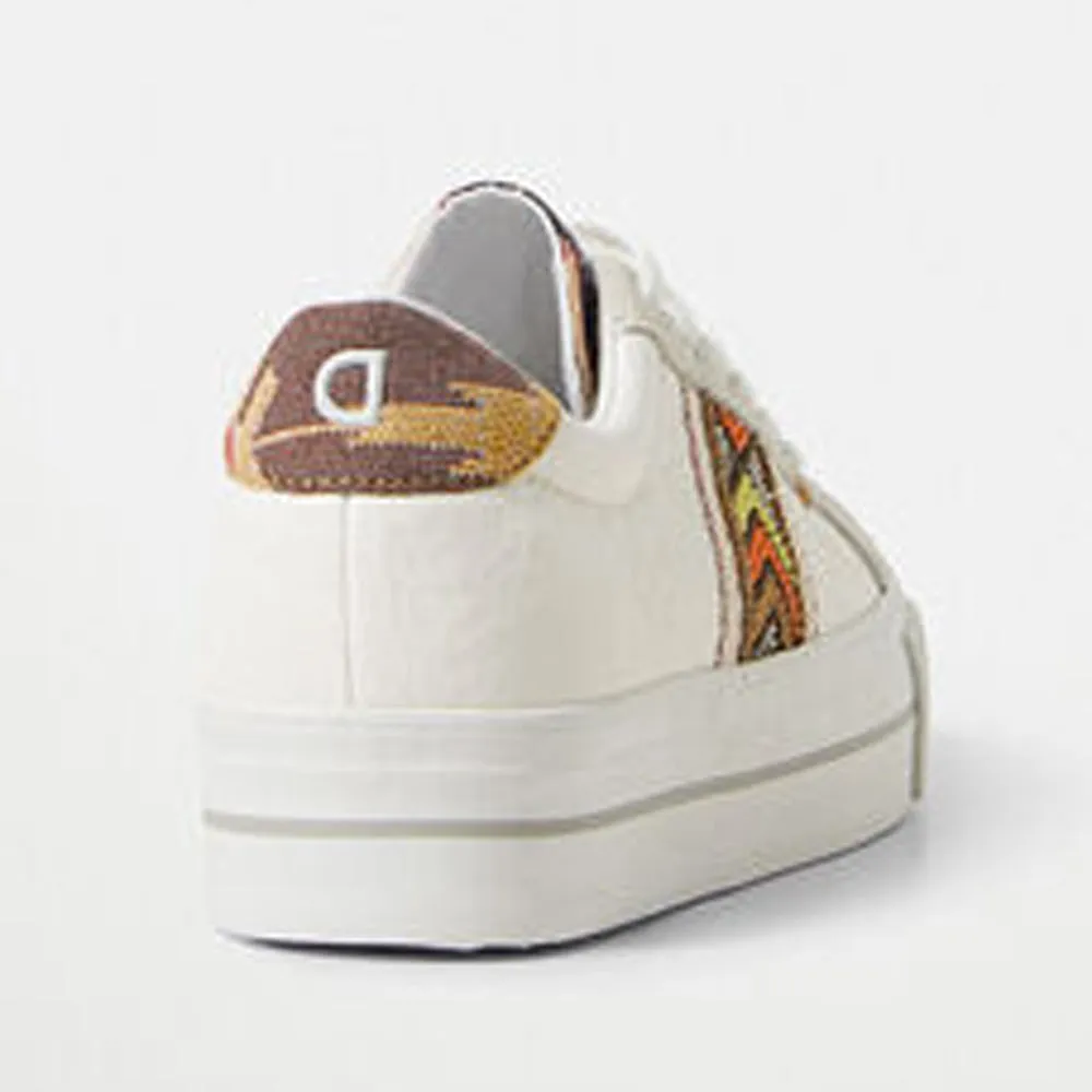 Scarpe Donna DESIGUAL Sneakers con Suola Spessa Etniche colore Bianco