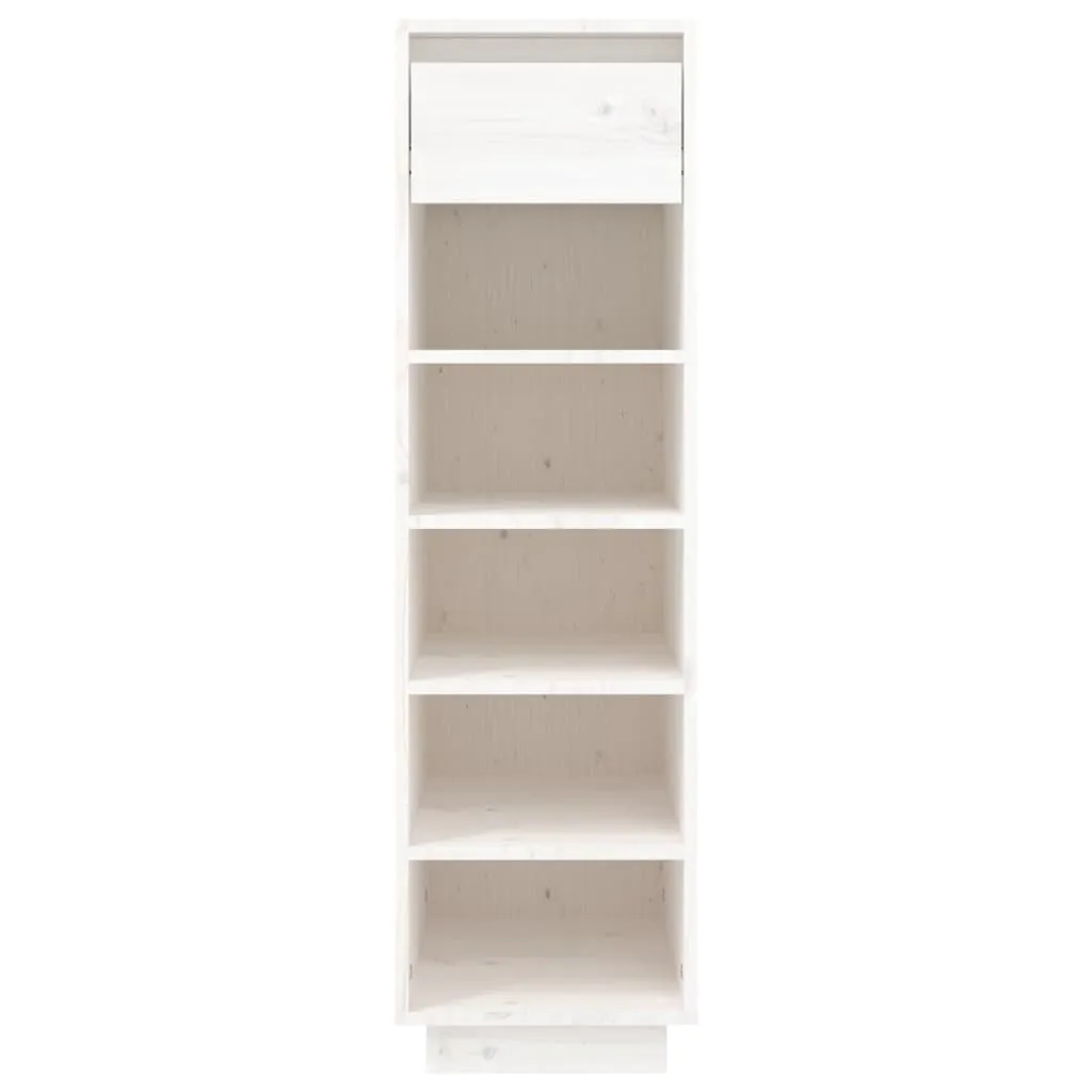 Shoe Cabinet White 30x34x105 cm Solid Wood Pine