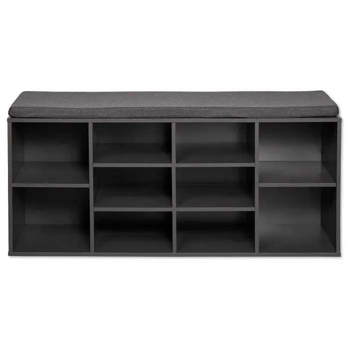 Shoe Cabinet With Seat -  Dark Grey/Dark Grey Cushion