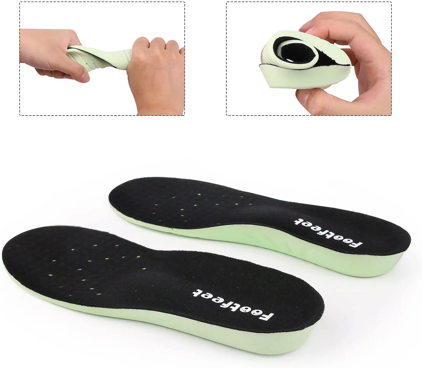 Shoe Insoles for Men or Women - Footfeet Comfortable Memory Foam Insoles