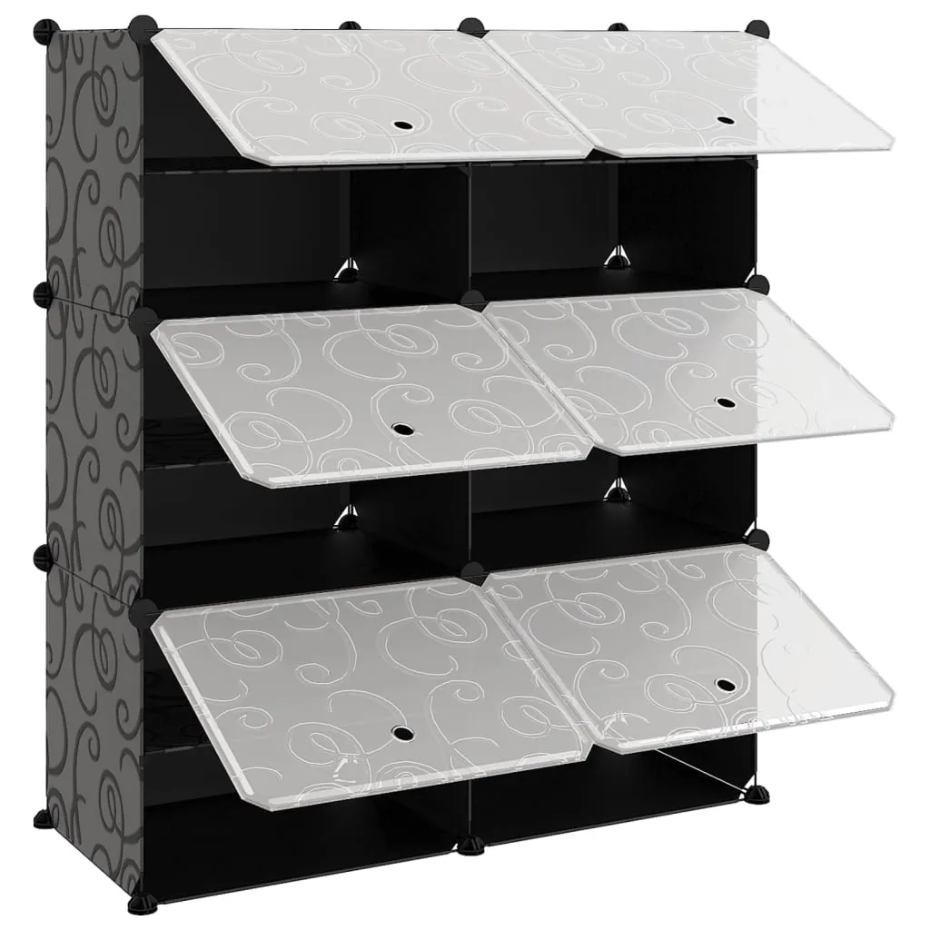 Shoe Rack Black 84.5x31x93.5 cm PP