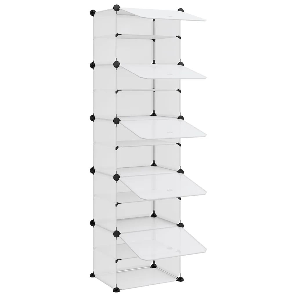 Shoe Rack Transparent 44x31.5x153.5 cm PP