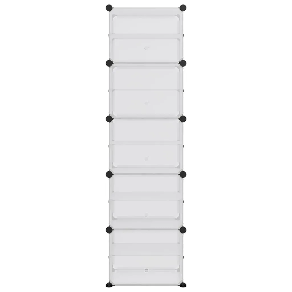 Shoe Rack Transparent 44x31.5x153.5 cm PP