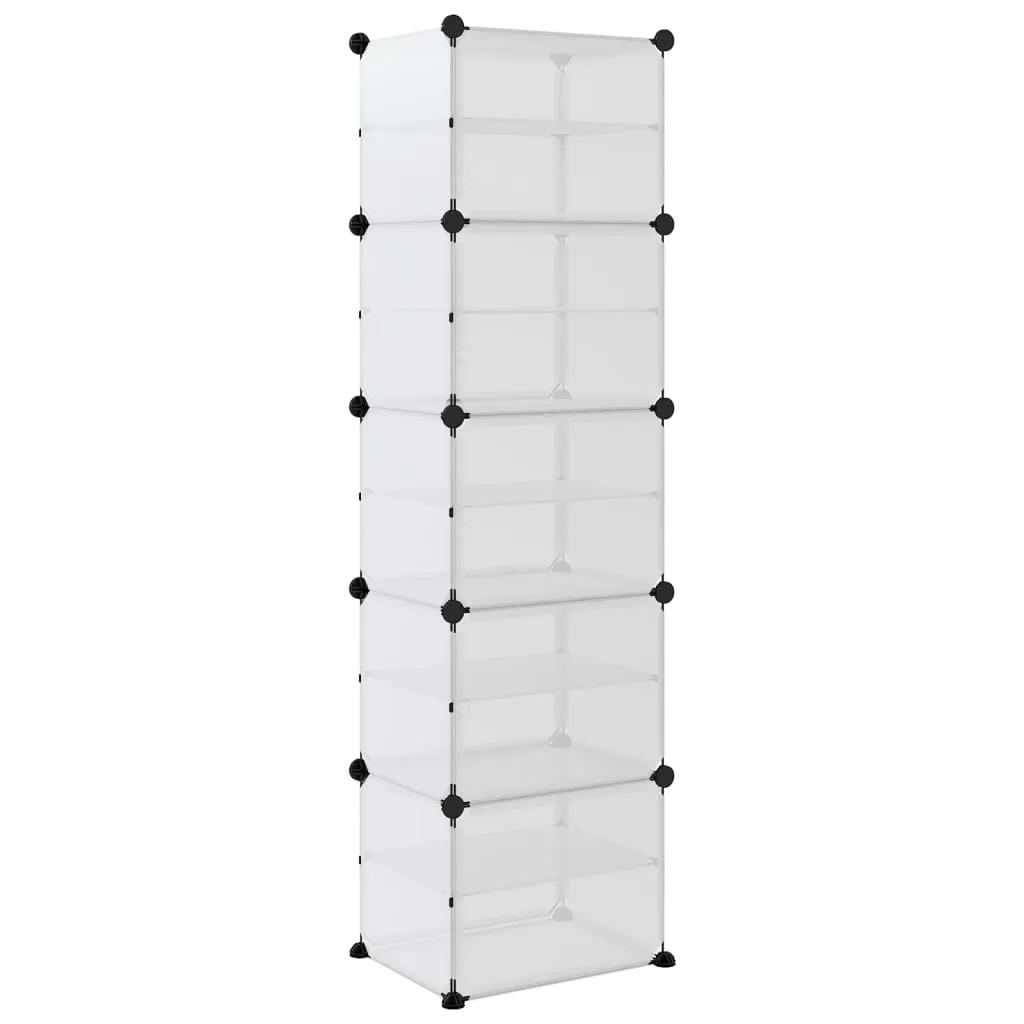 Shoe Rack Transparent 44x31.5x153.5 cm PP