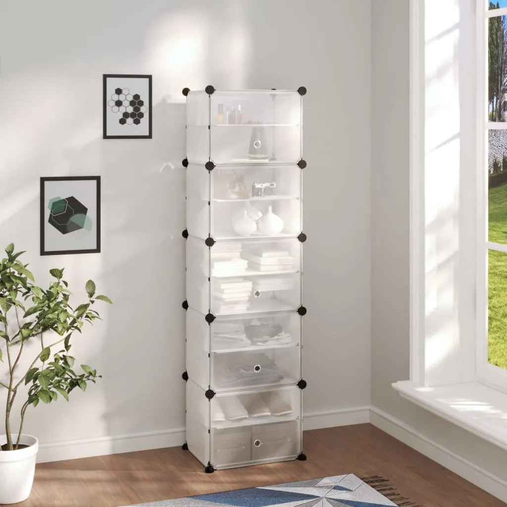 Shoe Rack Transparent 44x31.5x153.5 cm PP