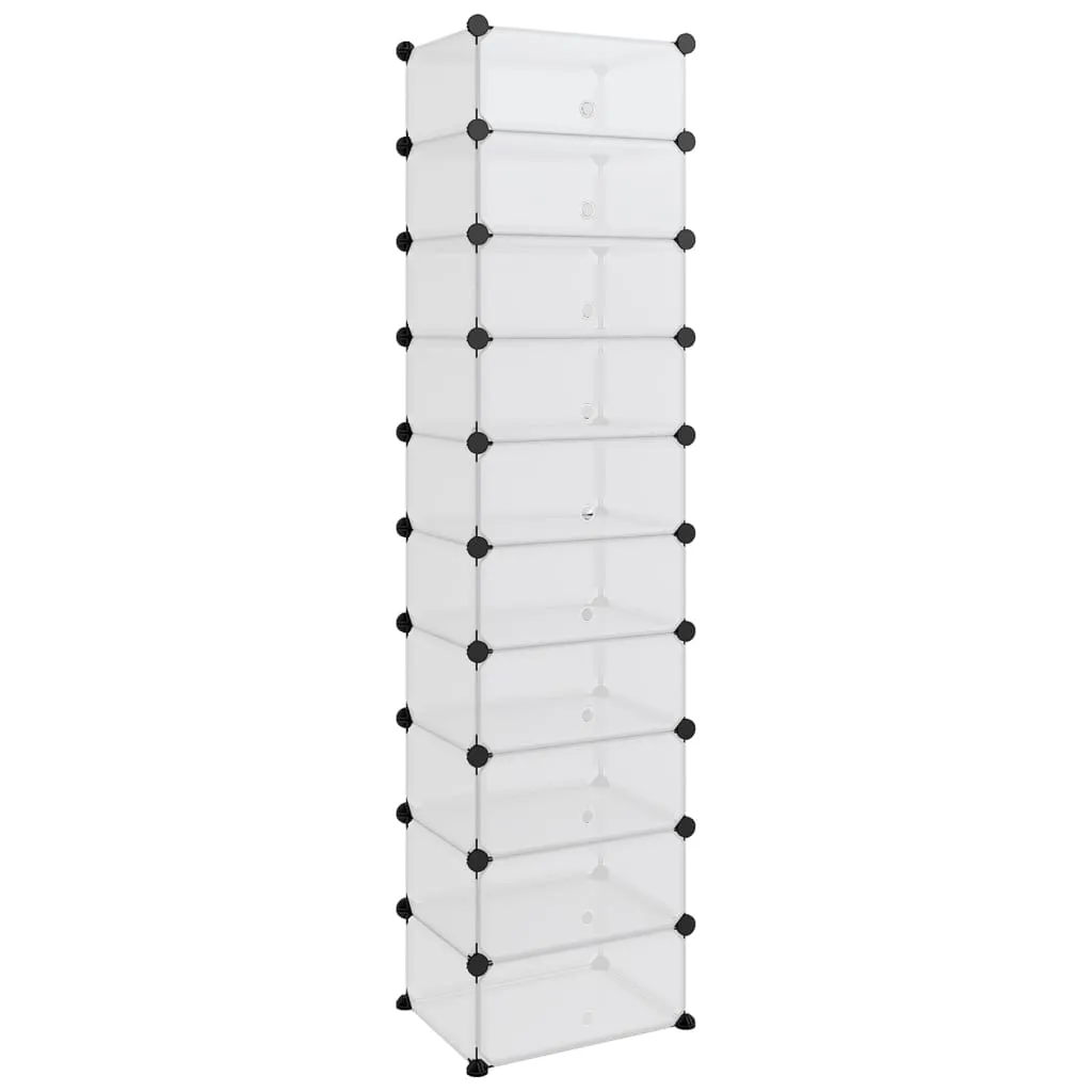 Shoe Rack Transparent 44x32x174 cm PP