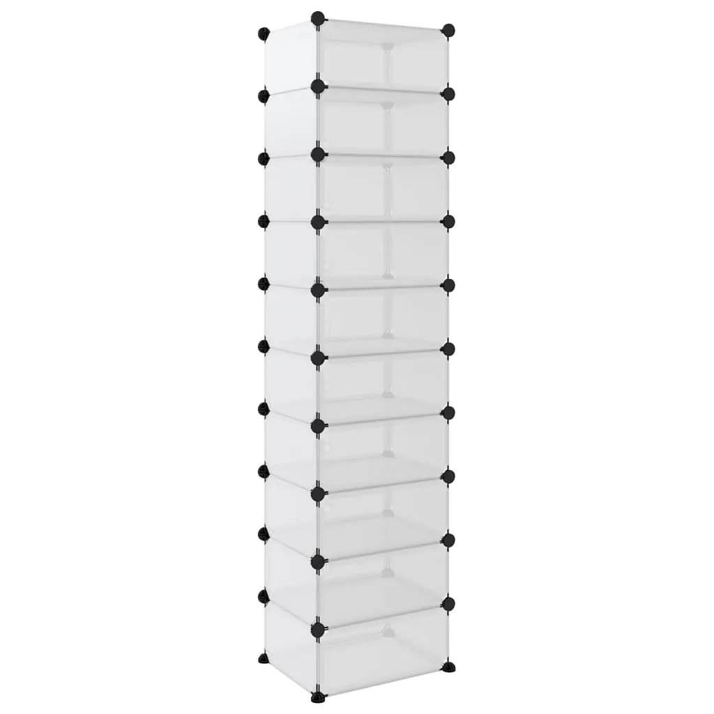 Shoe Rack Transparent 44x32x174 cm PP