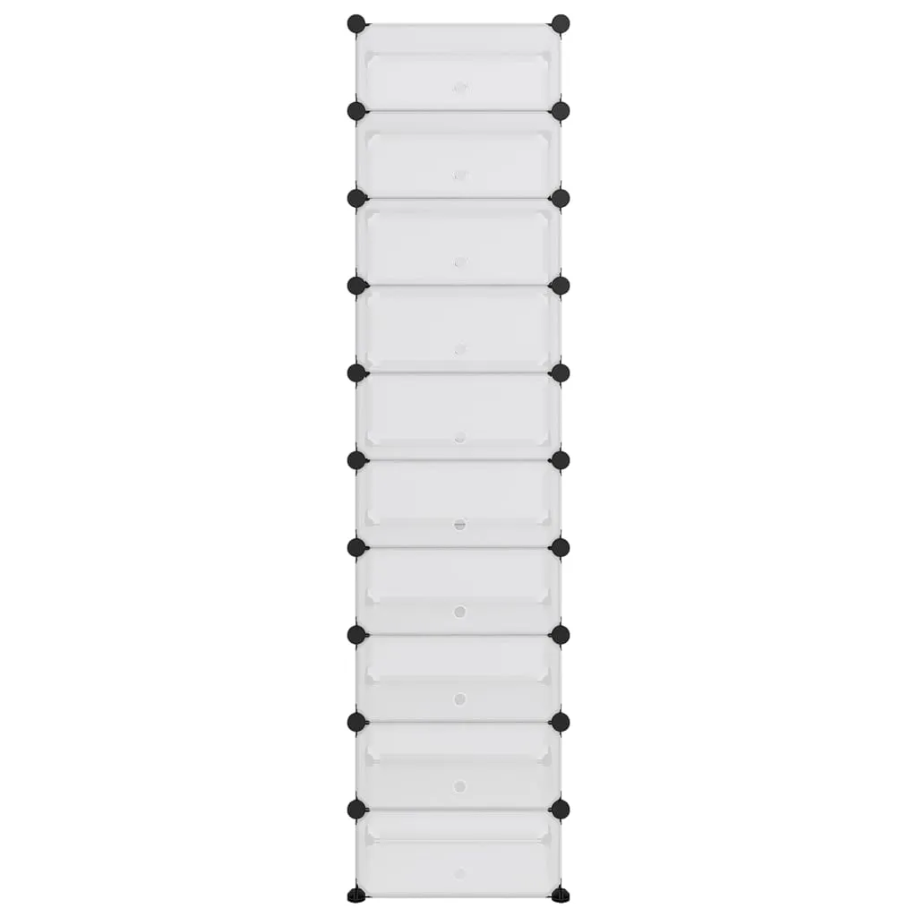 Shoe Rack Transparent 44x32x174 cm PP