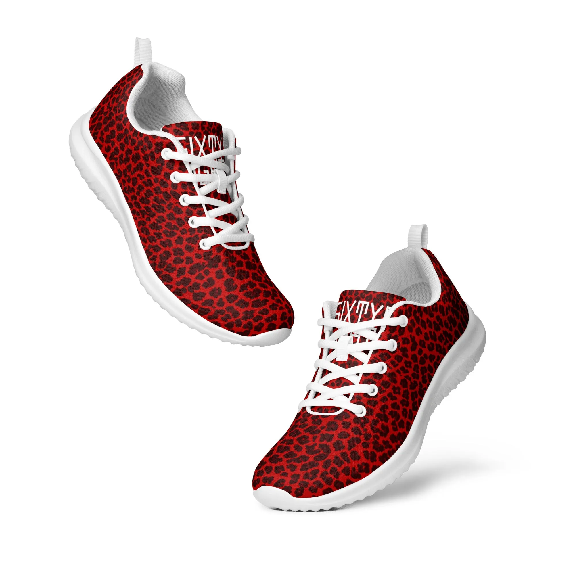 Sixty Eight 93 Logo White Cheetah Red Women’s Athletic Shoes