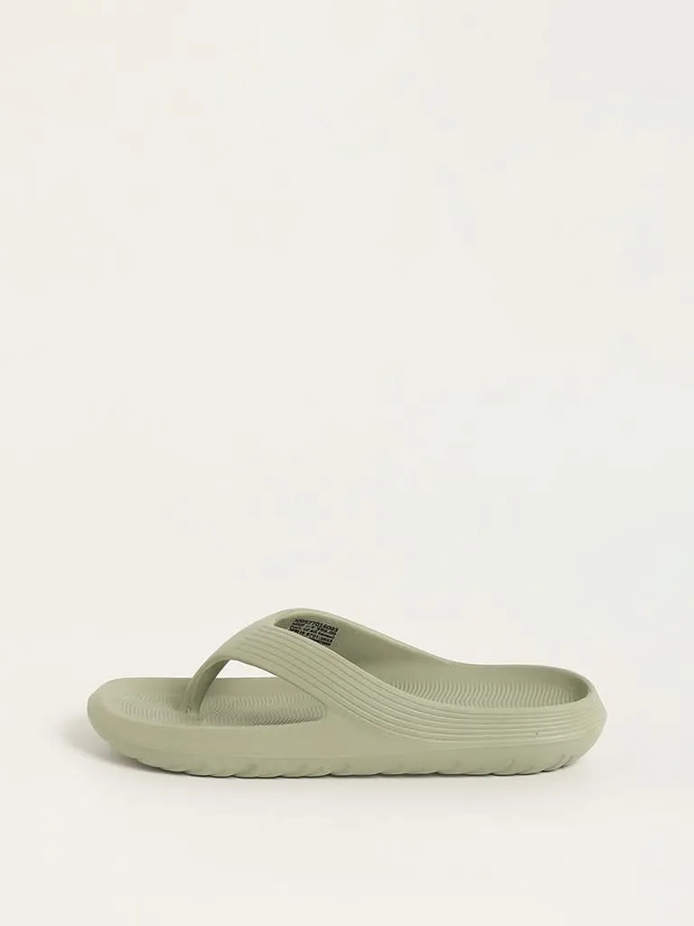 SOLEPLAY Sage Ribbed Textured Flip-Flops