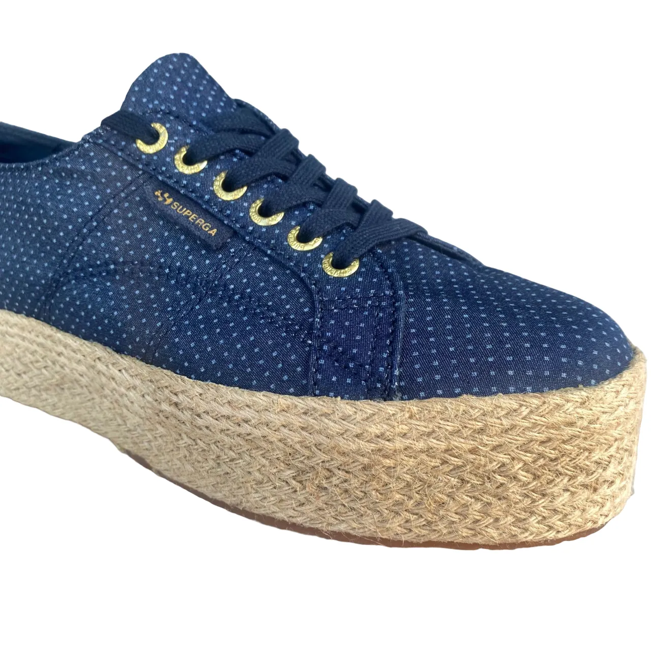 Superga scapa sneakers da donna con zeppa 2790 FABRIC SHIRT ROPE W S00BNC0 909 blu