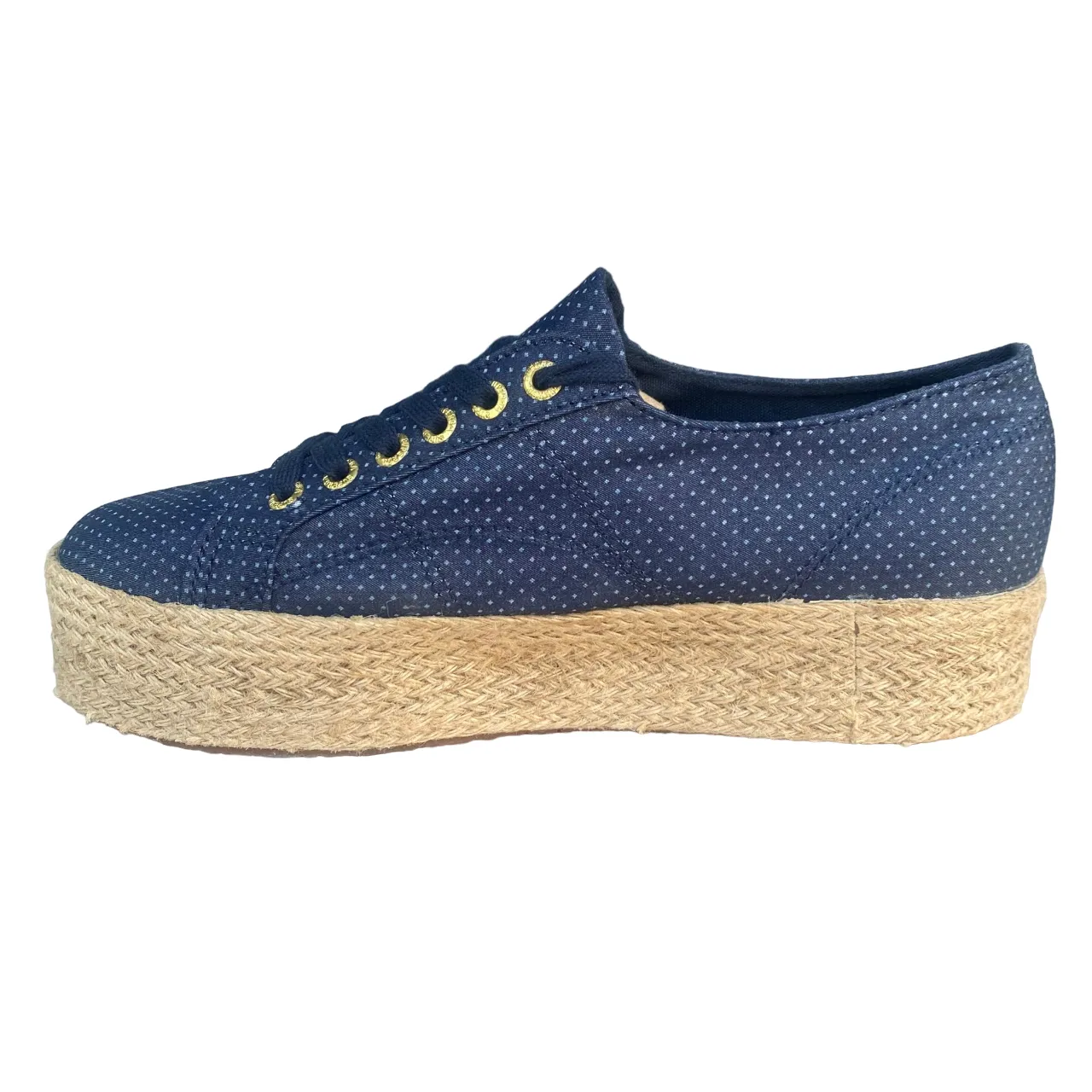 Superga scapa sneakers da donna con zeppa 2790 FABRIC SHIRT ROPE W S00BNC0 909 blu