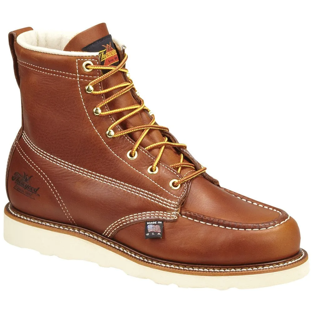 Thorogood 6in ST Moc Toe Mens Tobacco Leather Heritage Work Boots