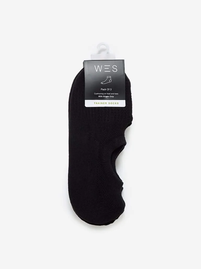 WES Lounge Black Trainer Socks Pack Of Three