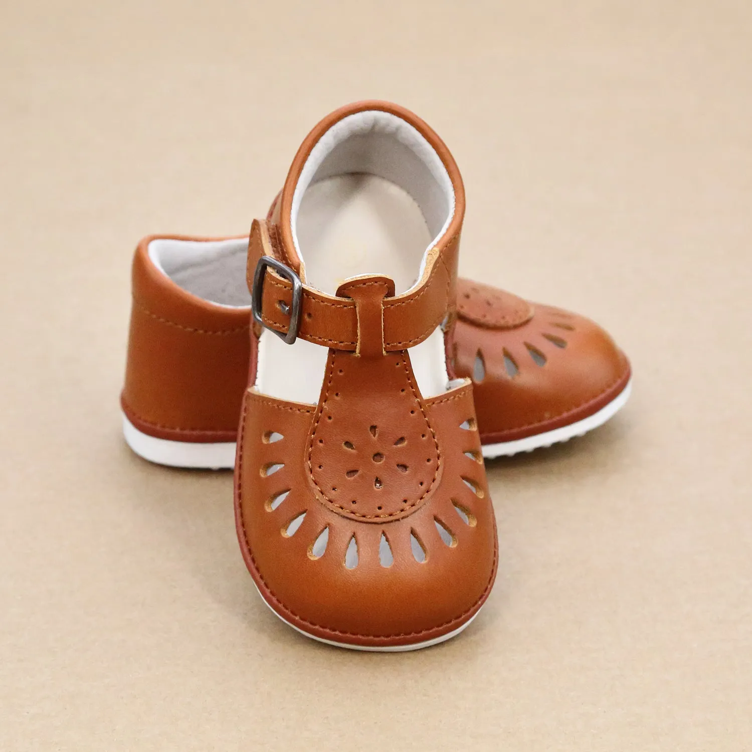 Willa Baby Girls Vintage Inspired Caged Leather Sandal