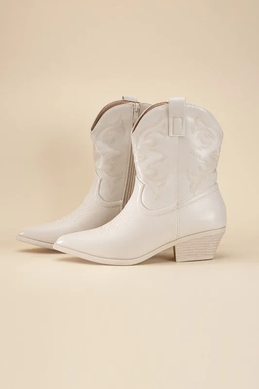 WILLA Metallic Western Booties