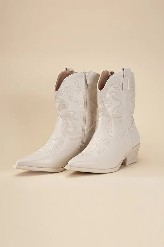 WILLA Metallic Western Booties