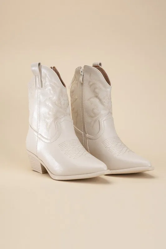 WILLA Metallic Western Booties