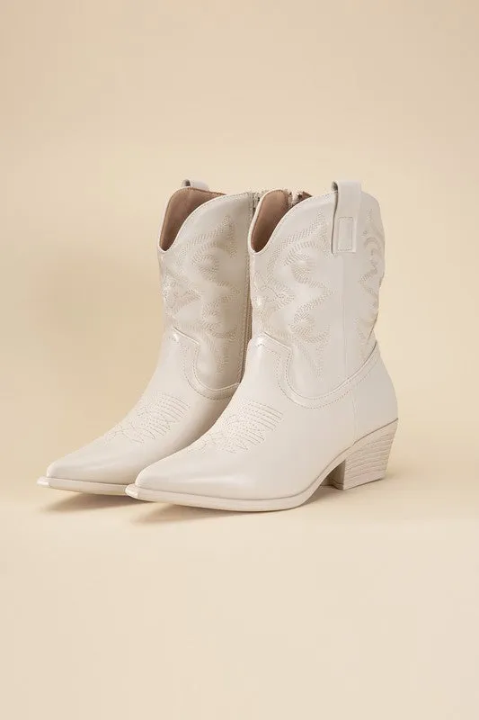 WILLA Metallic Western Booties