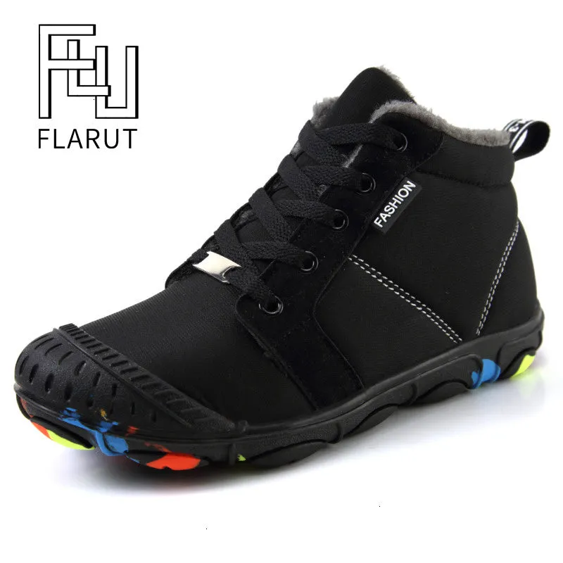 Winter Kids Shoes Boys Waterproof Hiking Shoes Plus Fur Warm Sport Running Shoes