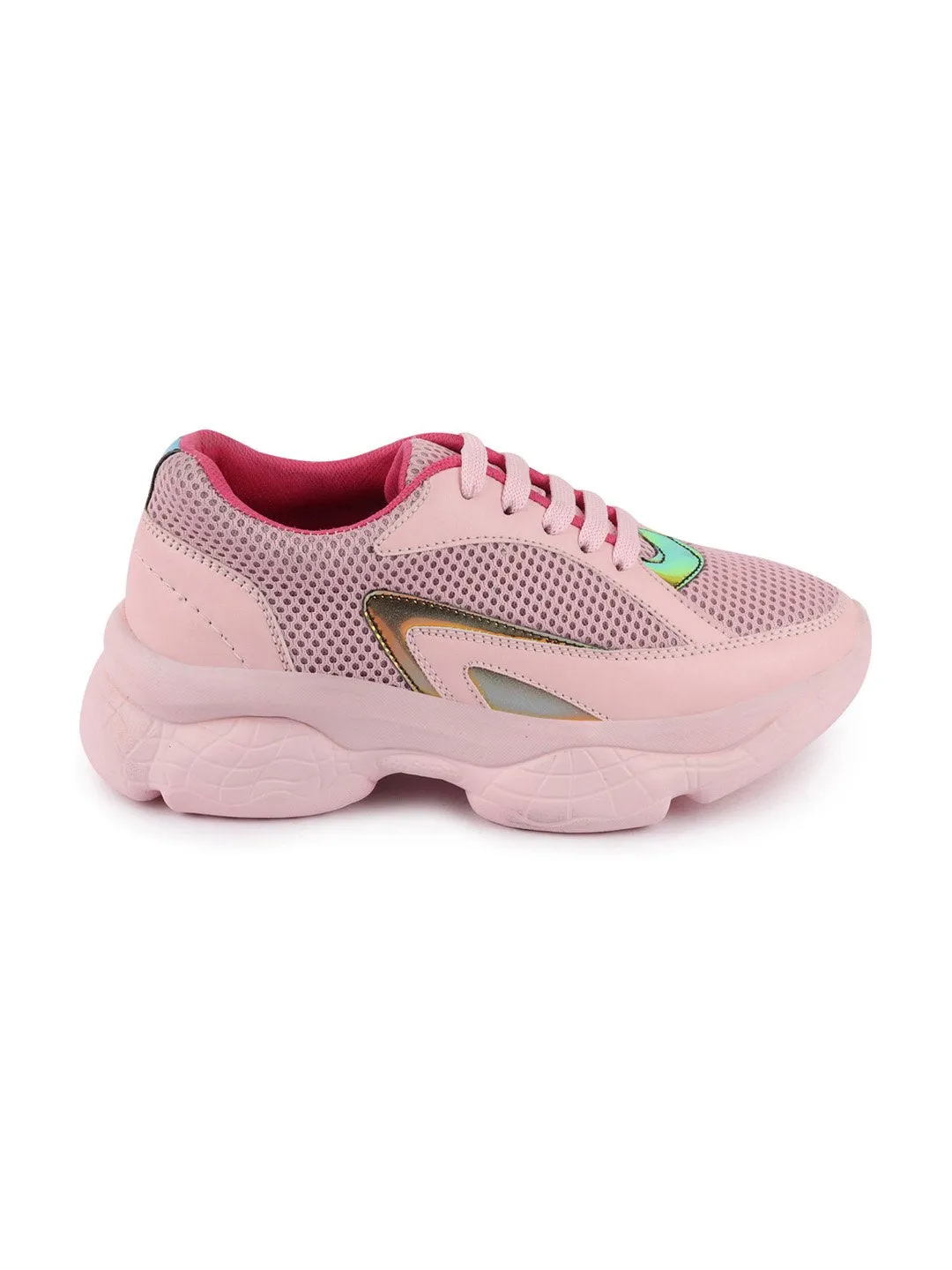 Women Pink Sports & Outdoors Lace Up Running Shoes