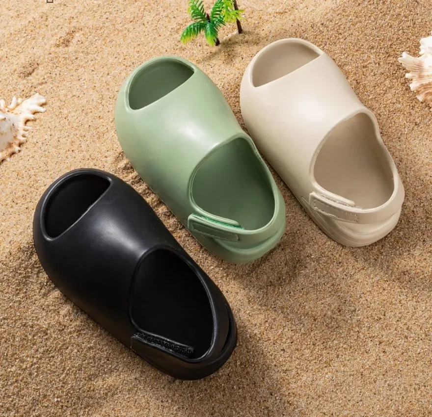 Yeezy Style Baby Slides - Soft Velcro Slip On's - Pistachio Green