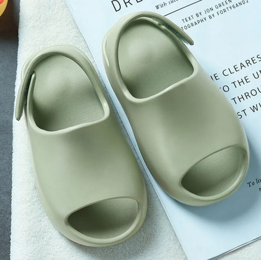 Yeezy Style Baby Slides - Soft Velcro Slip On's - Pistachio Green