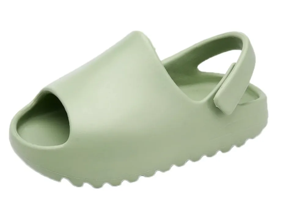 Yeezy Style Baby Slides - Soft Velcro Slip On's - Pistachio Green