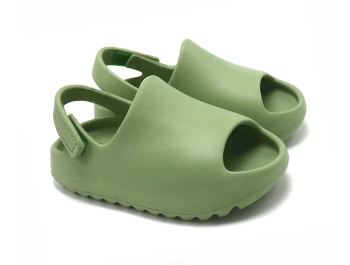 Yeezy Style Baby Slides - Soft Velcro Slip On's - Pistachio Green